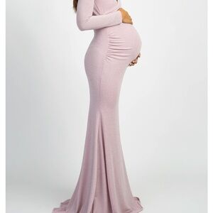 Elegant Pink Maternity Dress
